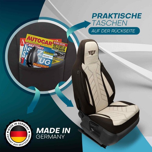 Fundas de asiento de autocaravana adecuadas para Keystone RV Sprinter Camper (marrón-beige) - Imagen 7 de 13