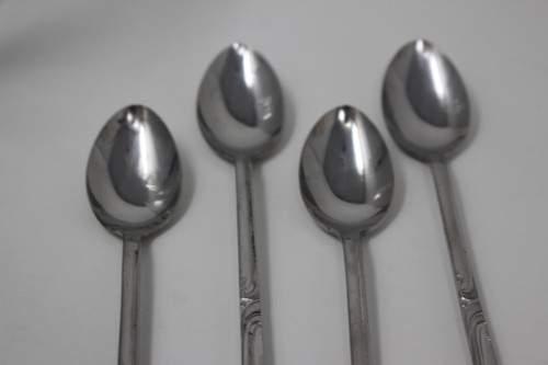 Vintage Stainless by Present 4 Iced Tea SPOONS 'North Sea' Pattern 10.75" Japan - Picture 5 of 6