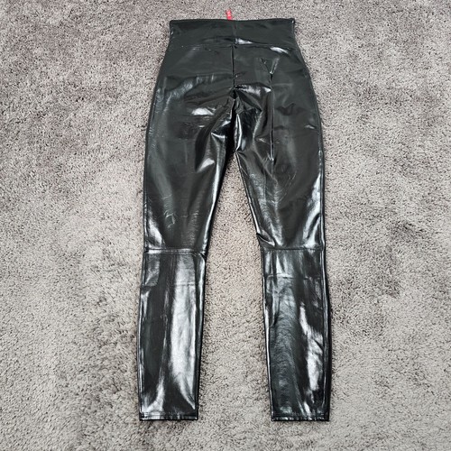Pantalones Spanx Mujer Medianos M Negro Imitación Cuero Charol Alto Elastizado 20301R 25x27 - Imagen 7 de 13