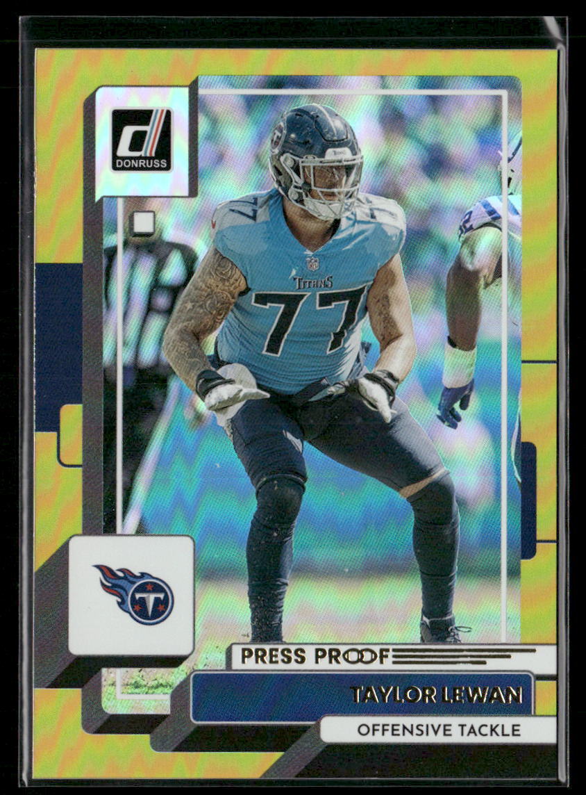2022 Donruss #69 Taylor Lewan Gold Press Proof Premium Tennessee Titans
