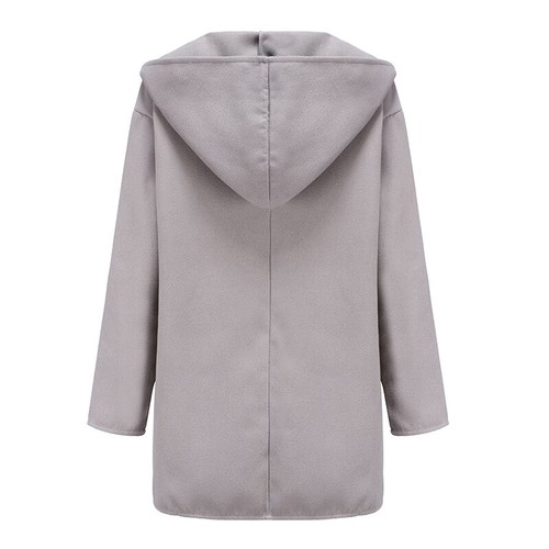 Damen weicher gebürsteter Trichterausschnitt Mantel Winterjacke Langarm Mantel warm - Bild 9 von 31