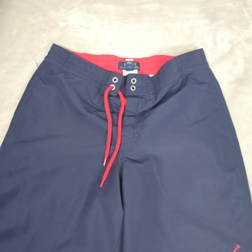 Polo Ralph Lauren Swimwear Boys Large Blue Mesh Lined Lace-Up Shorts Big Pony - Picture 8 of 11