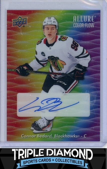 2023-24 Upper Deck Allure Connor Bedard Color Flow Full Rainbow Rookie Auto M81