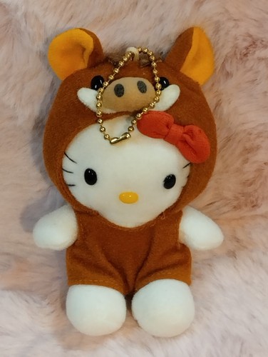 Vintage Hello Kitty Mini Brown Hog w/ Hood 4" Plush Doll Sanrio VG Cond. - Picture 4 of 11