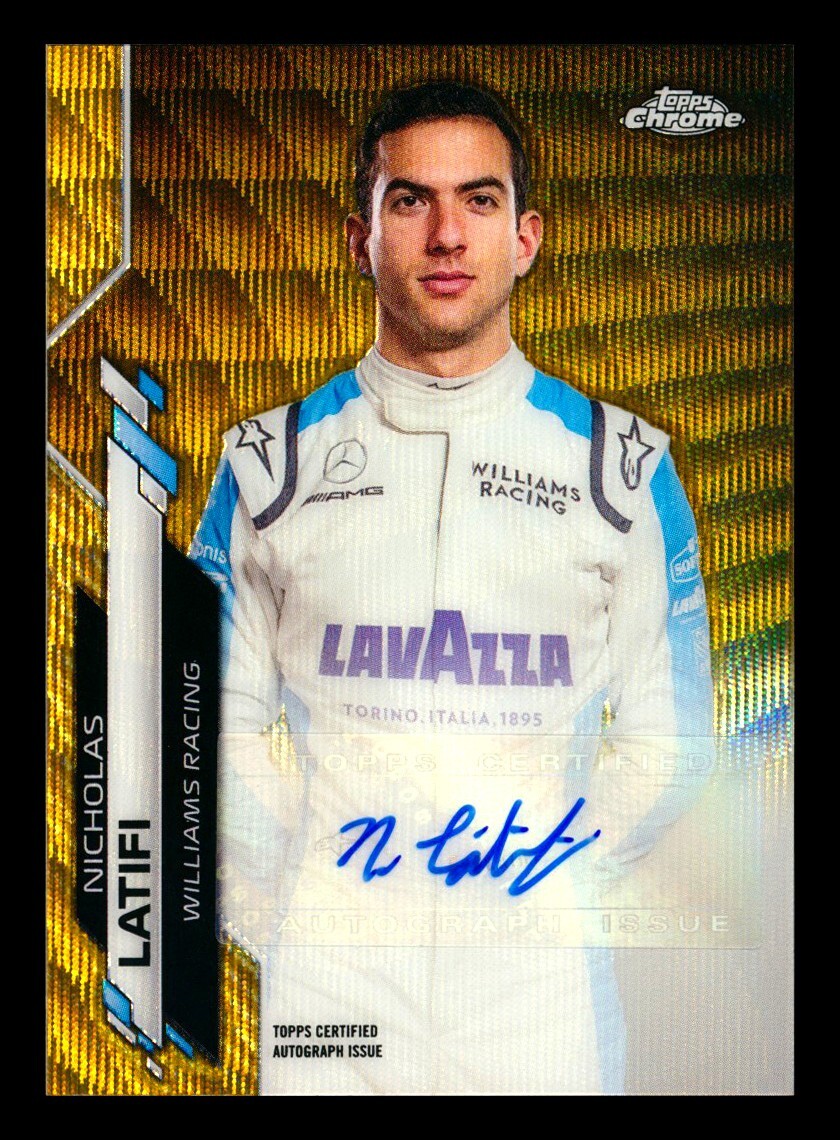2020 TOPPS CHROME F1 NICHOLAS LATIFI RC GOLD WAVE REFRACTOR AUTO AUTOGRAPH #/50!