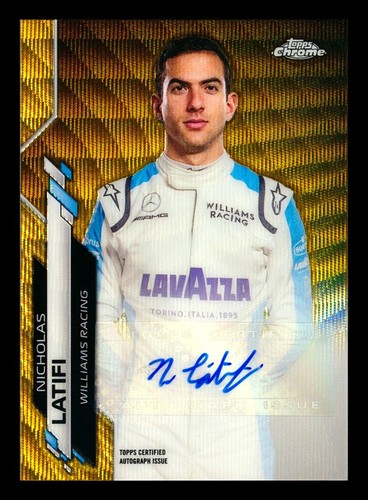 2020 TOPPS CHROME F1 NICHOLAS LATIFI RC GOLD WAVE REFRACTOR AUTO AUTOGRAPH #/50!
