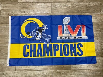 3 x 5 flag Los Angeles Rams Super Bowl LVI 56 Champions  2021 LA OBJ KUPP MVP