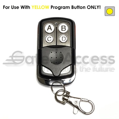Chamberlain Garage Door Opener Key Chain Remote Transmitter Yellow Learn Button