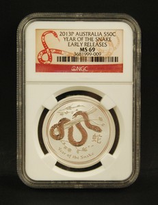 2013-P-Australia-S50C-1-2-oz-Silver-Year-of-the-Snake-Early-Releases-NGC-MS69