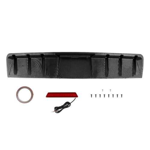 For Mitsubishi Lancer EVO 8 9 Carbon Rear Bumper Diffuser Splitter w/LED Light - Foto 8 di 9