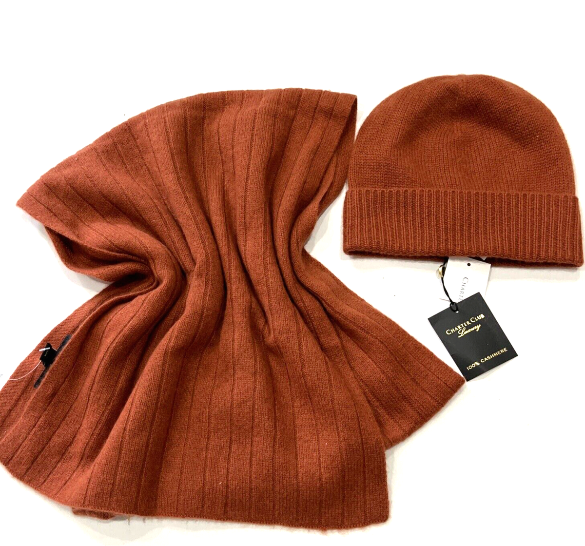 Charter Club 100% Cashmere Cuffed Beanie in Bronze Brown Charter Club 100% Cashmere Hats for Women for sale | eBay main image 2