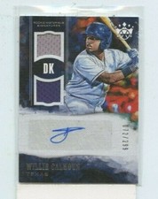 WILLIE CALHOUN 2018 Panini Diamond Kings DK Materials Dual Relic Auto #D /299