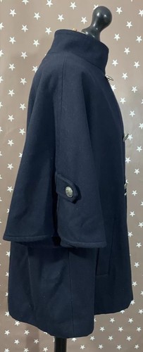 Navy Blue Wool Poncho Women’s Size 12-20 - Picture 7 of 17