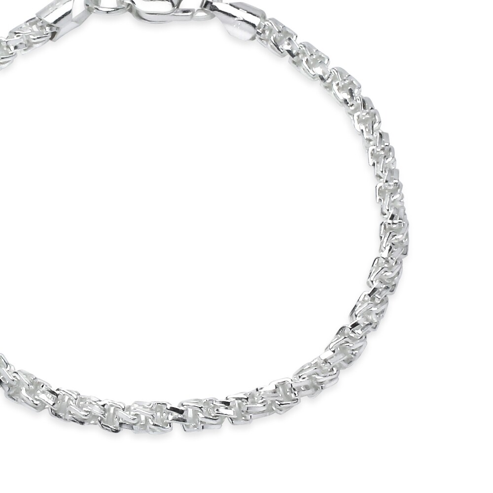ITALY MADE SILVER925 TWIST BRACELET/シルバー Sterling Silver Twisted Link Chain Bracelet 8.5” Wide KA