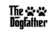 The Dogfather - Funny Cute Dog Black Vinyl Car Decal, Laptop, Car Window