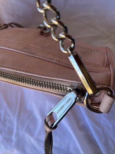 Bandolera Rebecca Minkoff Correa de Cadena Cuero Guijarros Pastel Rosa Hombro MAC - Imagen 6 de 14
