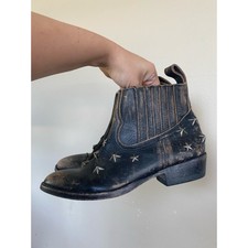 Matisse Run Wild Boots Distressed Leather Low Western Star Studs Size 8