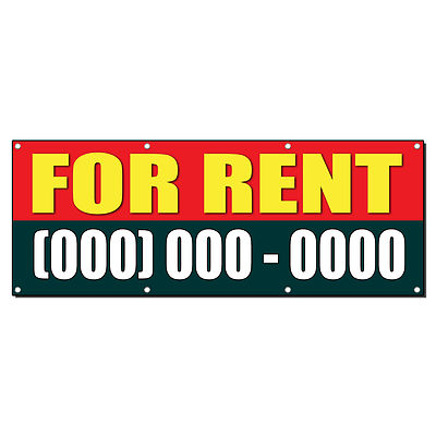 FOR RENT Custom Phone Number 2 ft x 4 ft Banner Sign w/4 Grommets | eBay