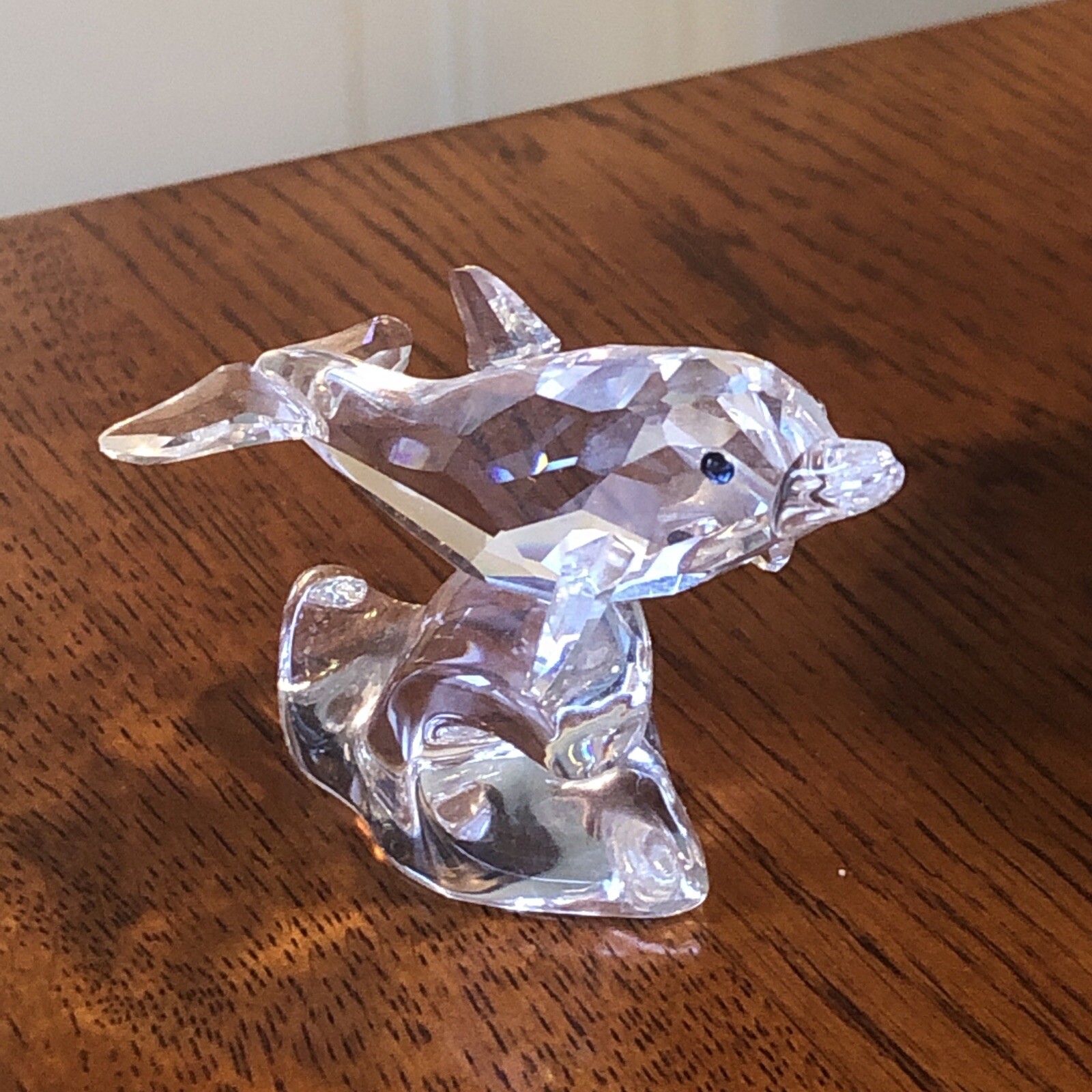 Swarovski Crystal 7644 000 016 Baby Dolphin On Wave 678507 In Box Bezpłatny ogólnokrajowy