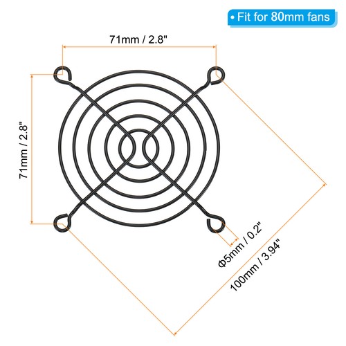 12pcs 80mm Fan Finger Grill Metal Grill Protector Guard Fan Protective Cover - Afbeelding 2 van 6