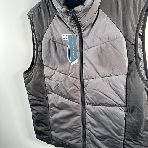 BNWT Perry Ellis Men’s Puffy Vest Size Large Black Grey MSRP $125 - Picture 5 of 14
