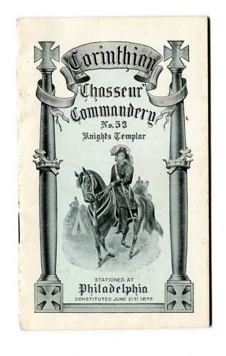 Vintage KNIGHTS TEMPLAR Booklet 1915 Corinthian Chasseur Commandery Phila order7 - Picture 1 of 3