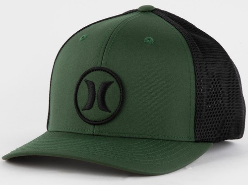Hurley Men's Hat Oceanside Embroidered Stretch Flex Fit Mesh Trucker Cap in L/XL