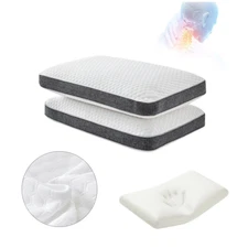 1/2 Pack Soft Memory Foam Pillow Cervical Pain Relief Cozy Adult Sleeping Pillow