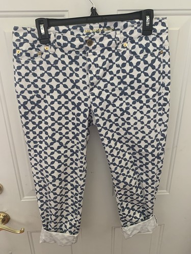 Michael Kors Capris Women's 8 - Denim White/blue - Beach, Vacation, Resort - Picture 1 of 4