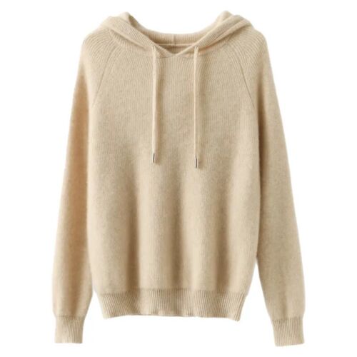 Felpa con cappuccio maglione cashmere cashmere pullover lavorata a maglia larga manica lunga - Foto 2 di 16