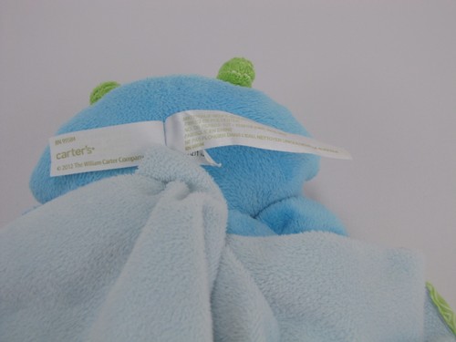 Carters Plush Monster Security Blanket Rattle Lovey Stuffed Animal Toy - Picture 2 of 4