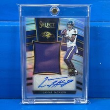 LAMAR JACKSON 2018 Panini Select Rookie Jersey Material Autograph AUTO RPA SSP