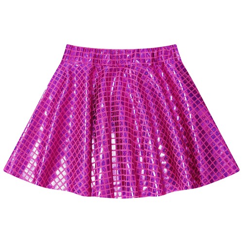 Kids Girls Skirt Sequins Ballroom Costume Shiny Stage Performance Birthday - Picture 10 of 48