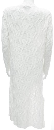 Cárdigan largo de mujer Cardi con bolsillos tejido con cable frente abierto Longline - Imagen 15 de 15