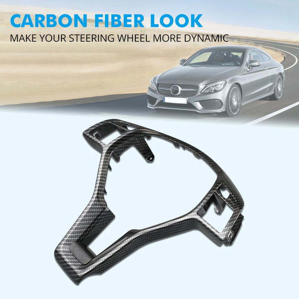 Cubierta decorativa volante aspecto carbono para Mercedes Benz CLA45 2012-16 AMG Foto 2 de 4