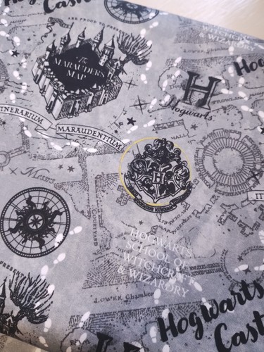 NEW Harry Potter Marauders Map Dark Cotton Fabrics Three Designs, per 50cm - Picture 1 of 31