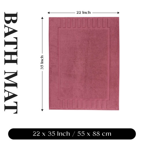 Leo Cotton Solid Modern Geometric Border Thick Heavy Washable Bath Mat Set of 2 - Picture 130 of 155