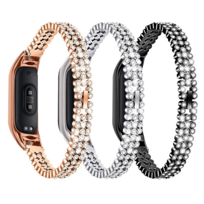 Edelstahl Armband für Xiaomi Mi Band 7 Smartwatch Ersatz Strass Damen