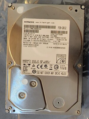Hitachi H3D20003254S 2TB 3.5'' 5400 SATA Hard Drive PN: 0F12117 FW: 800 (TESTED)