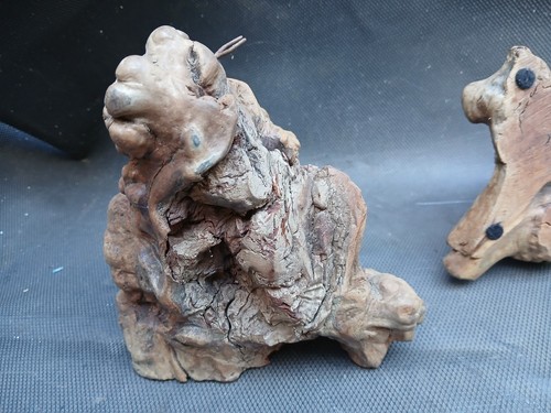 2 Vintage John Perry Tier Skulptur Sockel Wurzelholz Treibholz Ständer Ist-Zustand - Bild 17 von 20