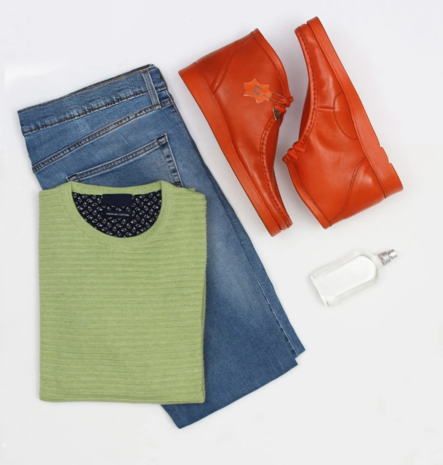 HAMARA JOE Mens Genuine Leather Moc toe Lace up Chukka Casual Boot - Image 4 of 4