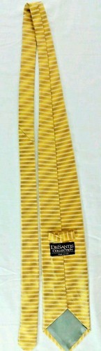 Man's Yellow Italian Tie DeSantis Collection 100% Silk Made In Italy - Picture 4 of 4