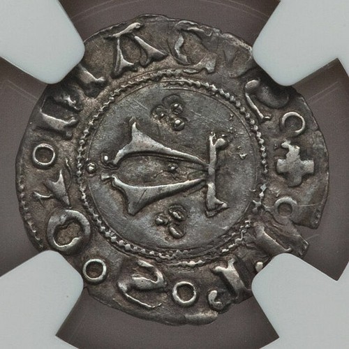 Medieval Knight Warrior on Horse 15th Century Italy NGC XF45 Marche Ancona 1 Bol - Picture 2 of 4