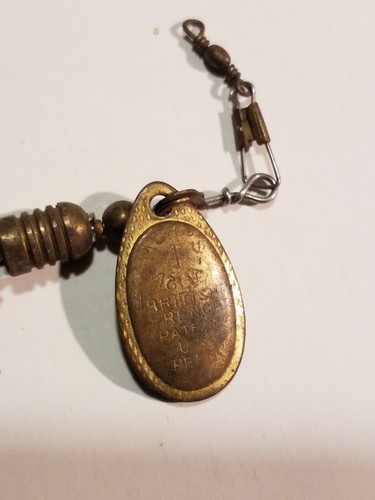 Señuelo de pesca vintage Mepps 1 Aglia patente francesa británica pendiente de EE. UU. 1,5" latón - Imagen 3 de 8