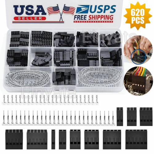 Kit de conector de cabezal de puente de cable Dupont de 2,54 mm 620/560 piezas y crimpado M/F - Imagen 9 de 12
