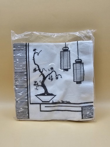 De colección 20 Servilletas 5" x 5" Linterna Bonsai Japonesa Por Susie Barker Monograma CA - Imagen 1 de 5