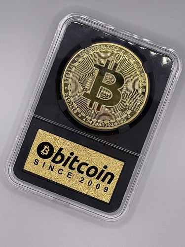 Moneda Bitcoin en estuche de edición de coleccionista: moneda de oro física de edición limitada 1 pieza - Imagen 4 de 5