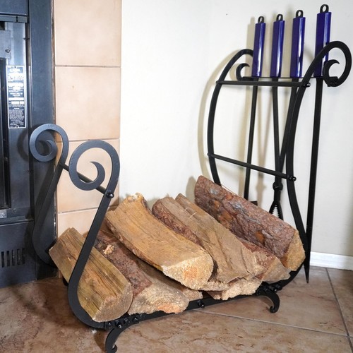 CKLT Firewood Rack with 28in Fireplace Tools SetRack Log Holder with Stand an... - Picture 4 of 6
