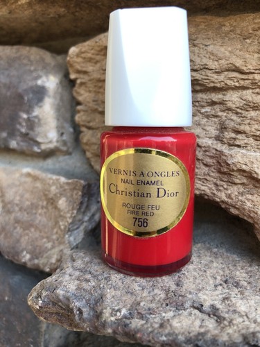 Christian Dior Nail Enamel #756 ROUGE FEU FIRE RED Bright Pinkish Red Rare! - Picture 4 of 4