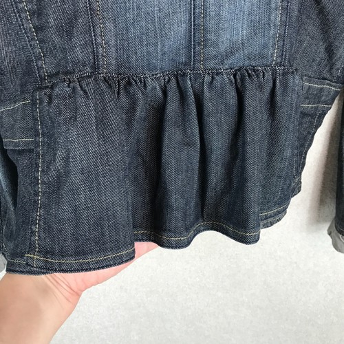 Venezia Jean Jacket Womens 14 Blue Beaded Dark Wash Classic Denim SAMPLE Flawed - Picture 10 of 12